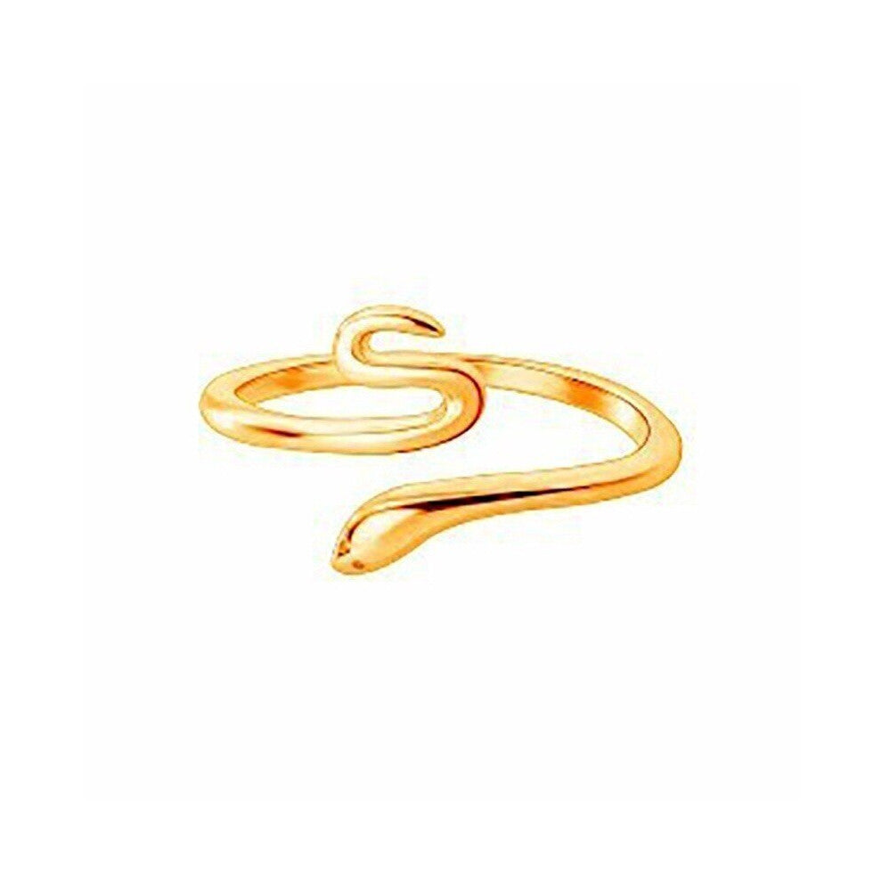 Mens Alloy Snake Ring Retro Metal Geometric Cutout Adjustable Ring Hip Hop Punk Party Jewelry Accessories