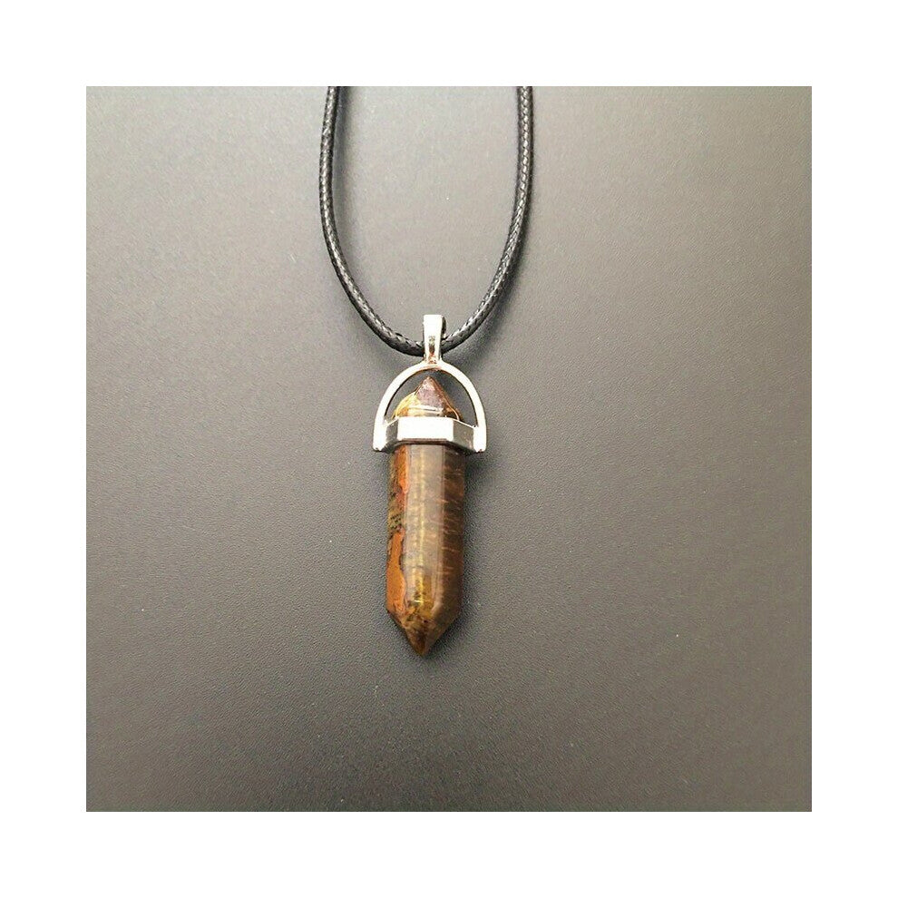 1pc Stylish Hexagonal Natural Stone Necklace Jewelry Accessories For Men Women