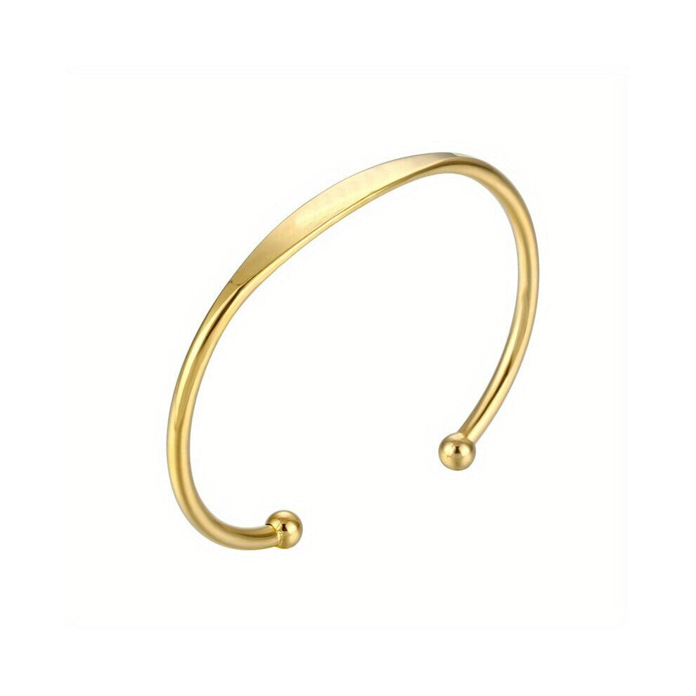 1pc European And American Mens And Womens Stainless Steel Lettering Bracelet Glossy Laser Engraving Letters Titanium Steel C shaped Opening Bracelet