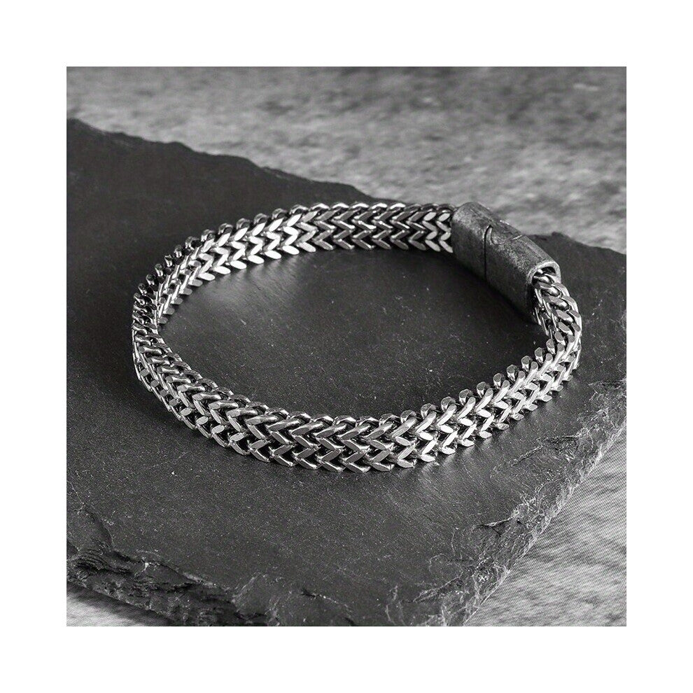 1pc High Stainless Steel Braided Bracelet For Men Domineering Retro Rock Hip Hop Biker Jewelry