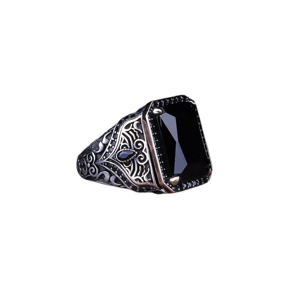 1pc Classic Vintage Mens Ring Business Artificial Jewelry Accessories