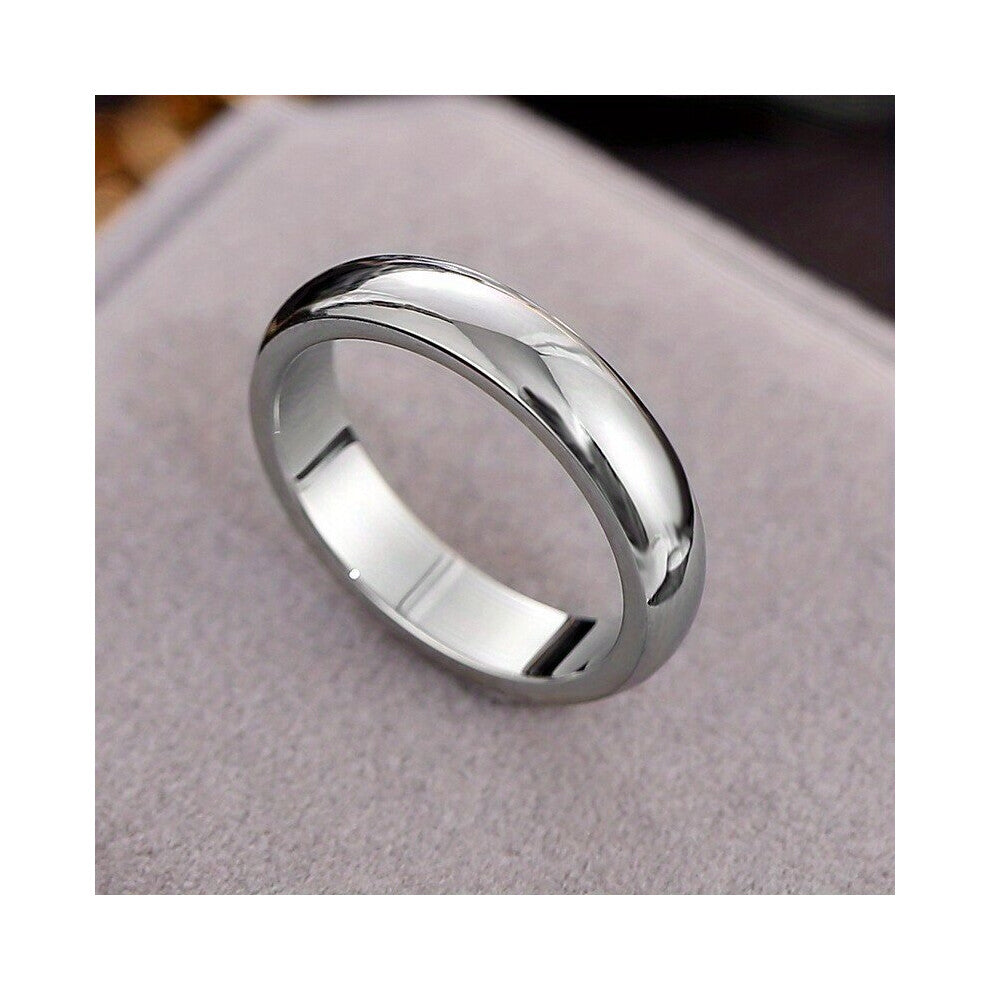 1pc Mens Titanium Steel 4MM Glossy Plain Ring Couples Matching Ring