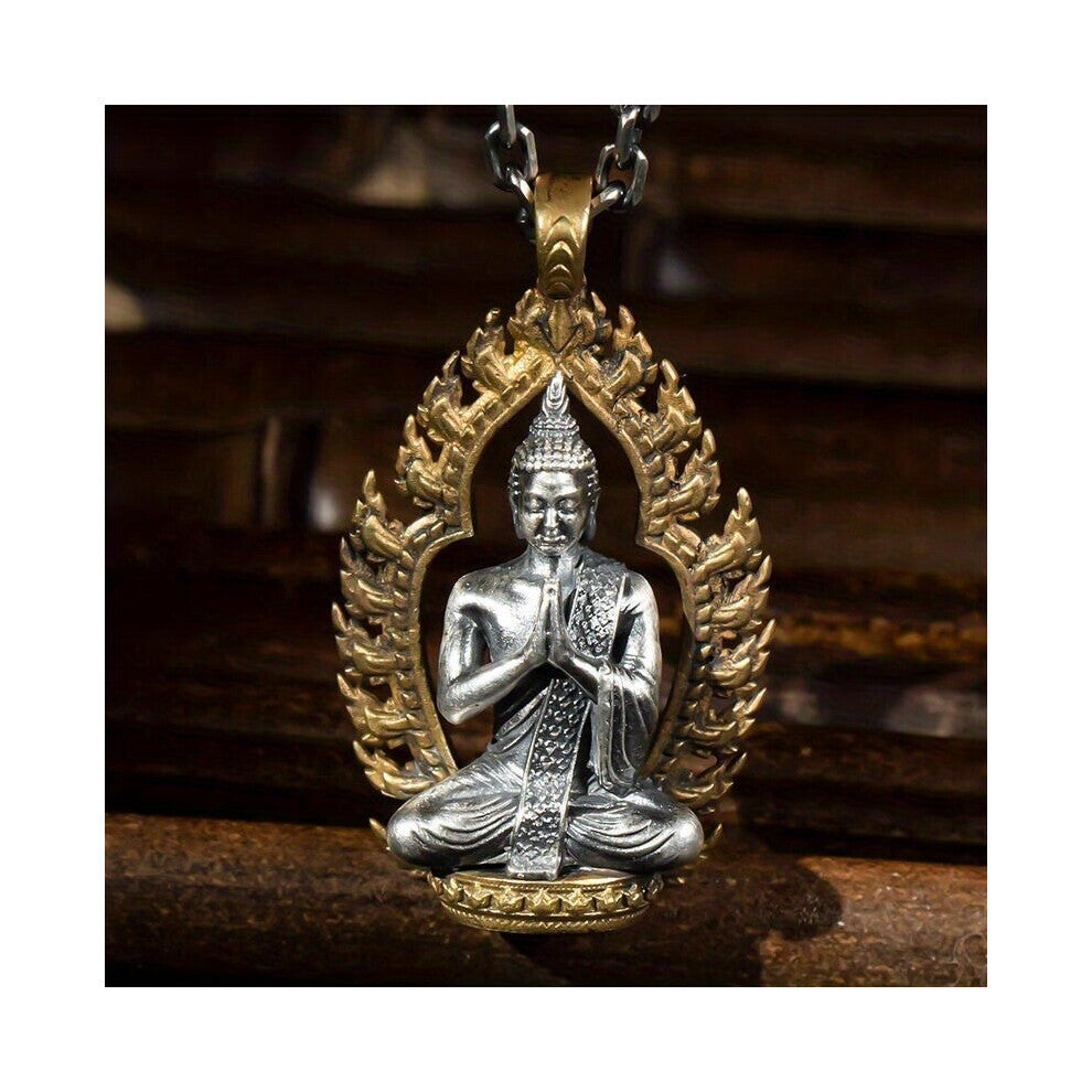 Vintage Religious God Buddha Pendant Necklace For Men Women Buddhist Amulet Peace Jewelry Accessories