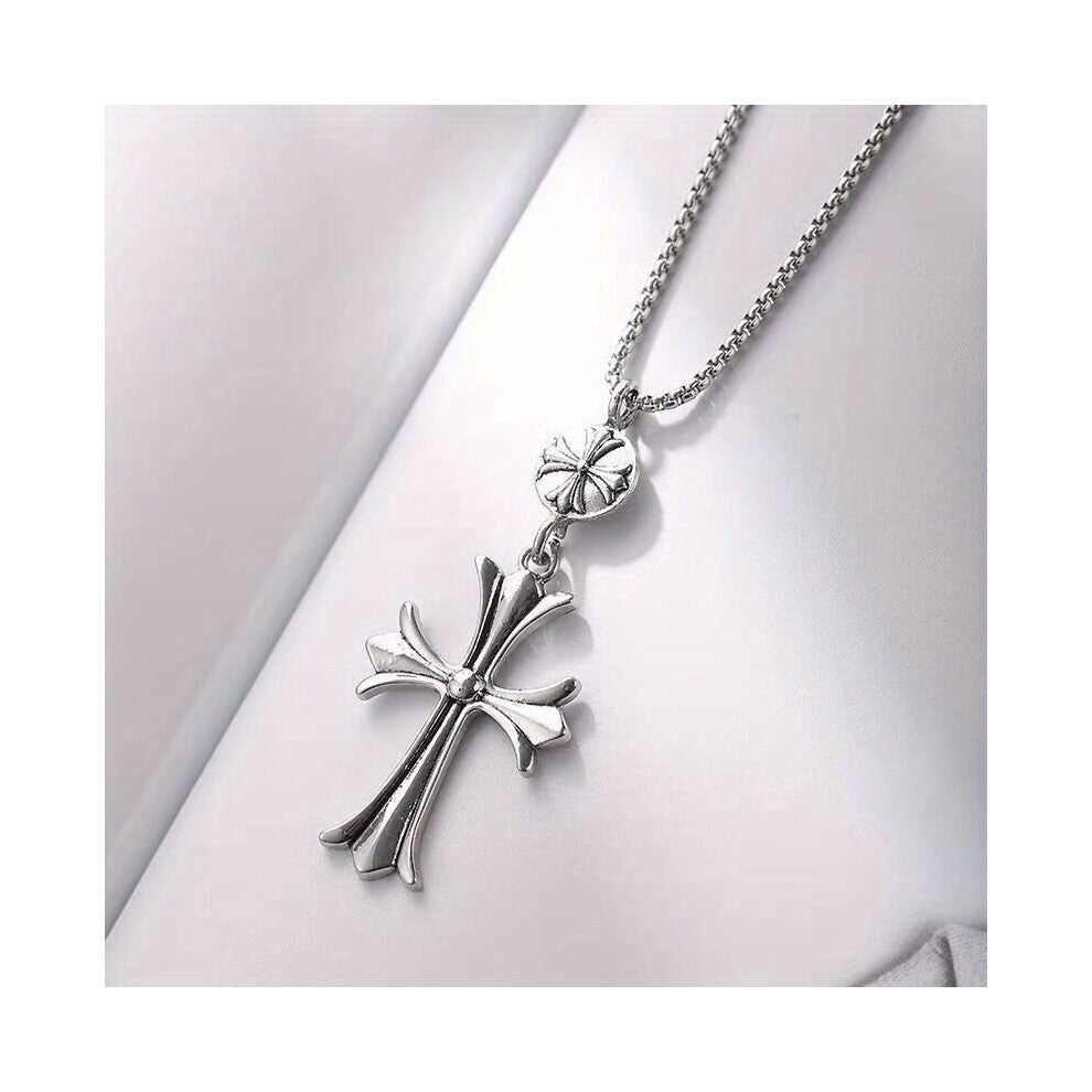 Classic Goth Vintage Cross Pendant Necklace Punk Long Chain Collares Necklace Aros Y2k Accessories For Women Men Gift