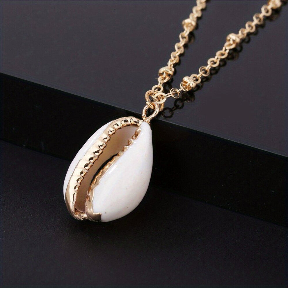 1pc Creative Shell Necklace Vintage Beach Choker Decorative Accessories For Holiday Party Gift Men Accessories