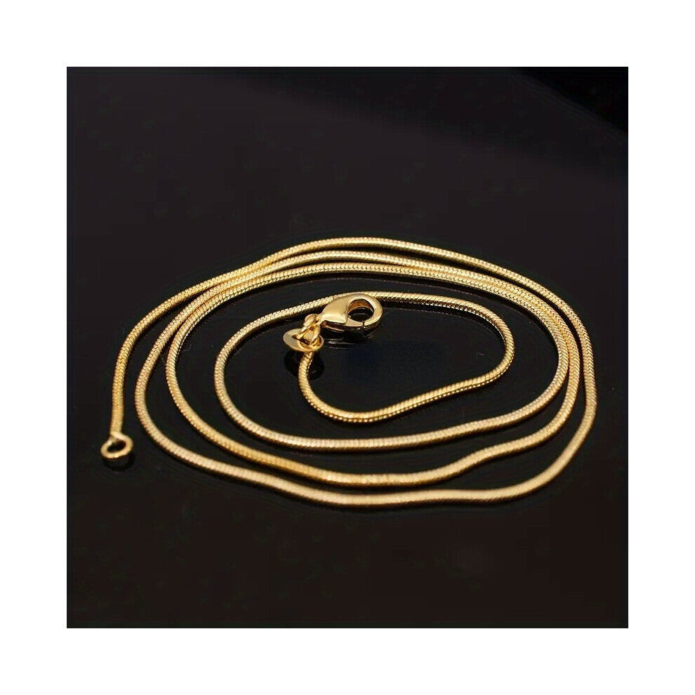 1pcs 2pcs bag Classic For Men And Women 1mm Wide Golden Silver Snake Chain Necklace Collar Chain Jewelry Accessories Size 18 30in