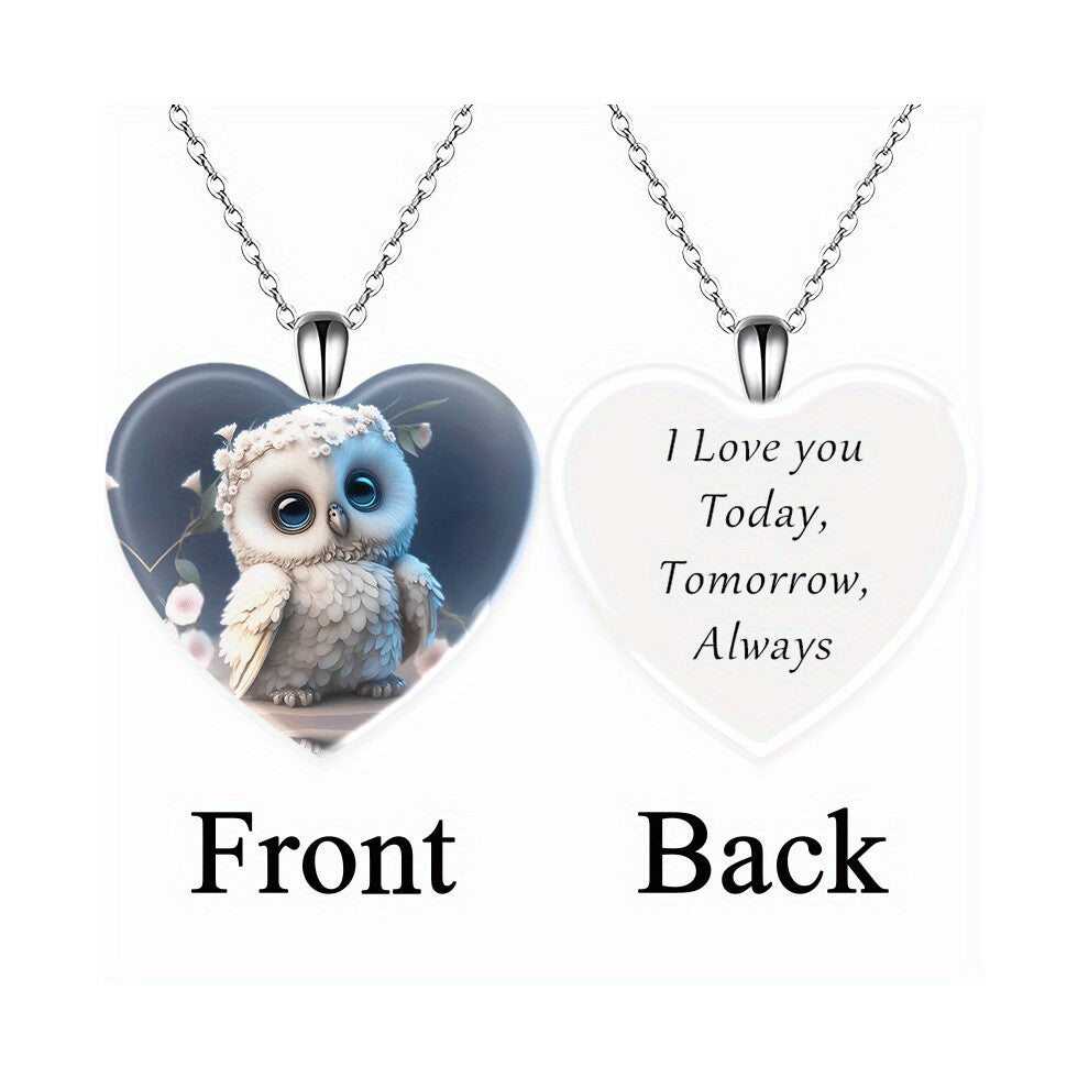 1pc Zinc Alloy Creative Owl Pendant Crystal Necklace Accessories For Men For Men Couples Or Women Or Party Decoration