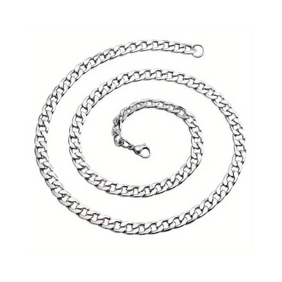 1pc Minimalist Stainless Steel Cuban Chain Mens Chain Necklace Jewelry Accessories