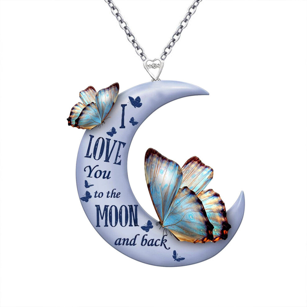 Mens Necklace Creative Acrylic Cartoon Butterfly Pendant Necklace Decorative Accessories Holiday Gift