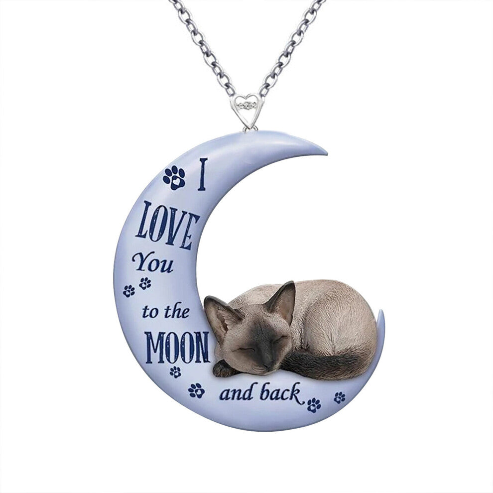 Mens Necklace Creative Acrylic Cartoon Cat Pendant Necklace Decorative Accessories Holiday Gift