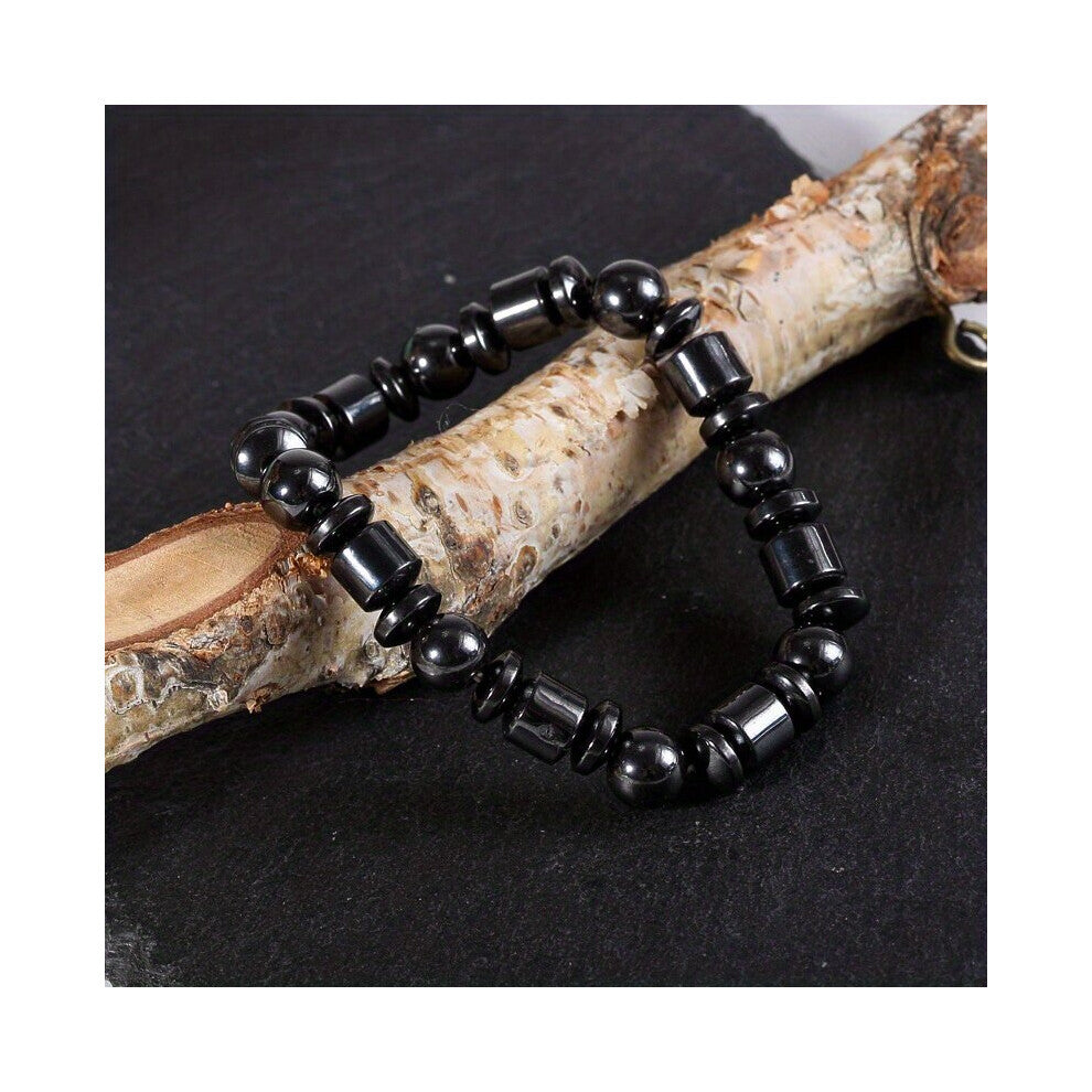 1pc Universal Style Couple Bracelet Accessories Jewelry Geometric Shape Mens Beaded Bracelet