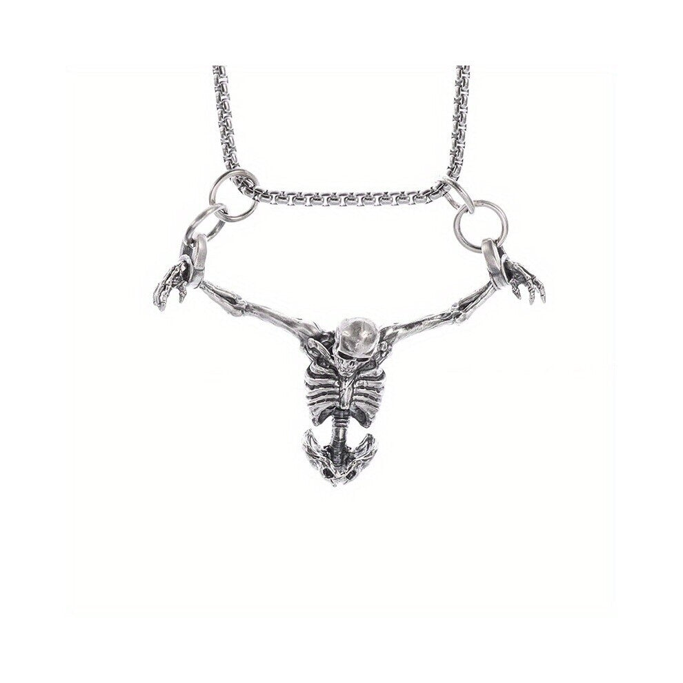 1pc Mens Skull Pendant Necklace Hip Hop Gothic Punk Chain Party Accessories Gift