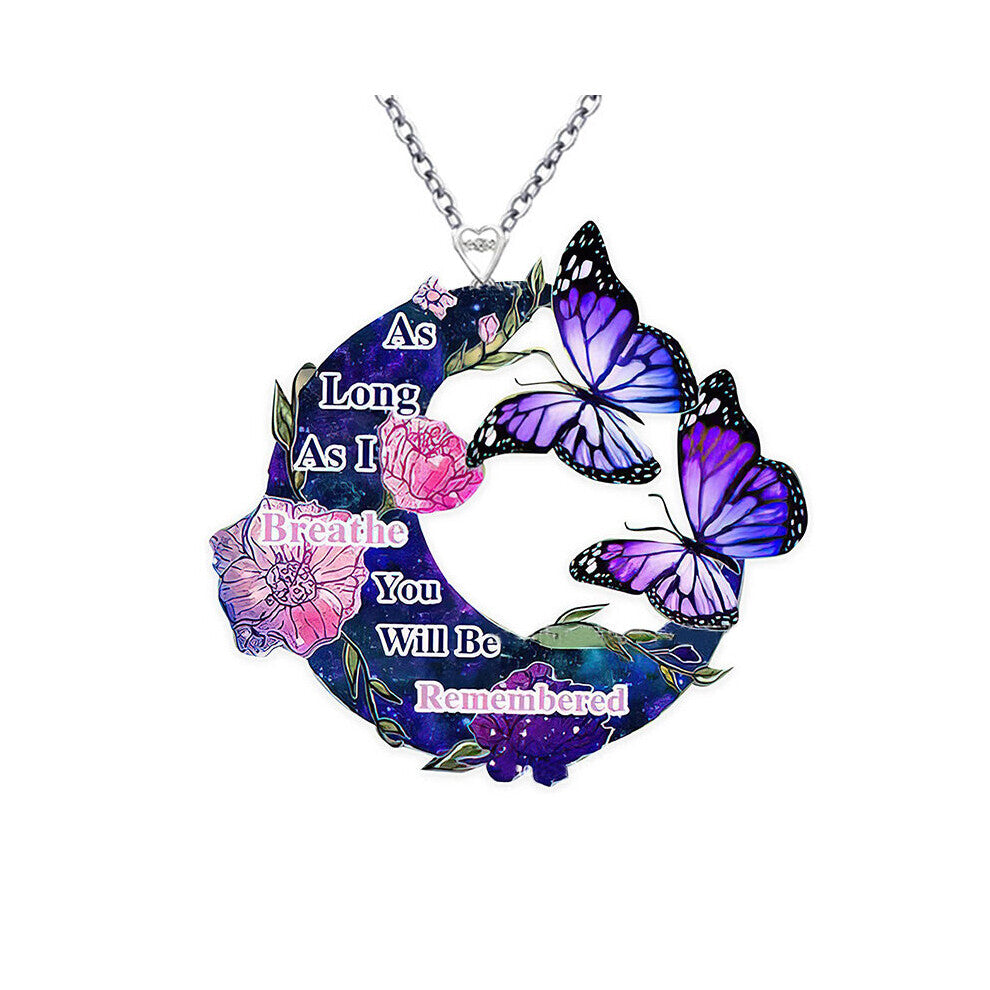 Mens Necklace Creative Acrylic Flower Butterfly Pendant Necklace Decorative Accessories Holiday Gift