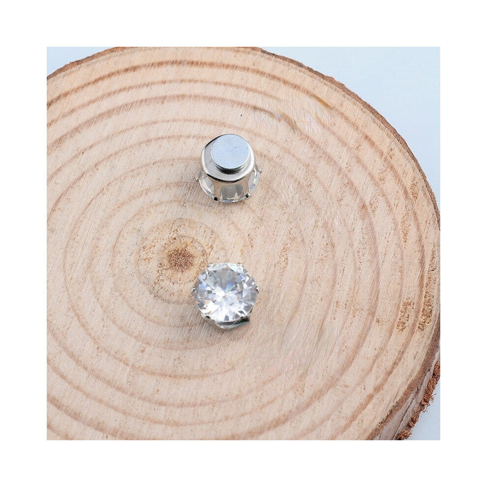 1pair Magnetic Artificial Diamond Stud Earrings For Men Personality Zircon Ear Clips For Jewelry Accessories Gift