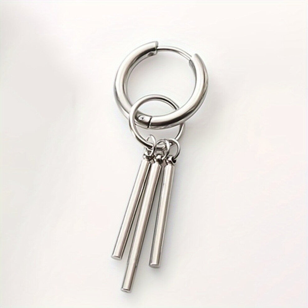 Mens Earrings Coil Cylinder Long Tassel Ear Accessories