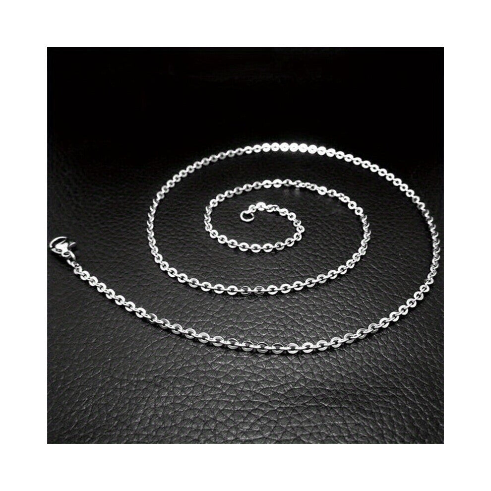 1pc Titanium Steel Flat Chain Necklace Minimalist Accessories For Men