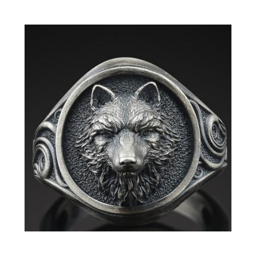 1pc Domineering Mens Wolf Totem Wolf Head Ring Mens Punk Hip Hop Party Accessories