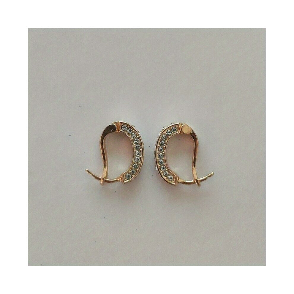 1 Pair Silver Earrings Zircon Encrusted U shape Hoop Earrings For Men And Women Engagement Earrings Casual Jewelry Casual Earrings Accessories Gift