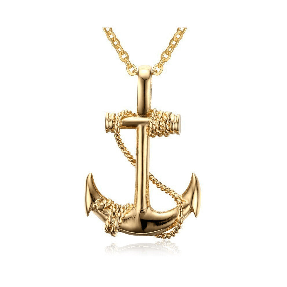 1pc Retro Mens Pirates Of The Caribbean Anchor Necklace Hip Hop Vintage Stainless Steel Anchor Jewelry Teens Accessories Gift