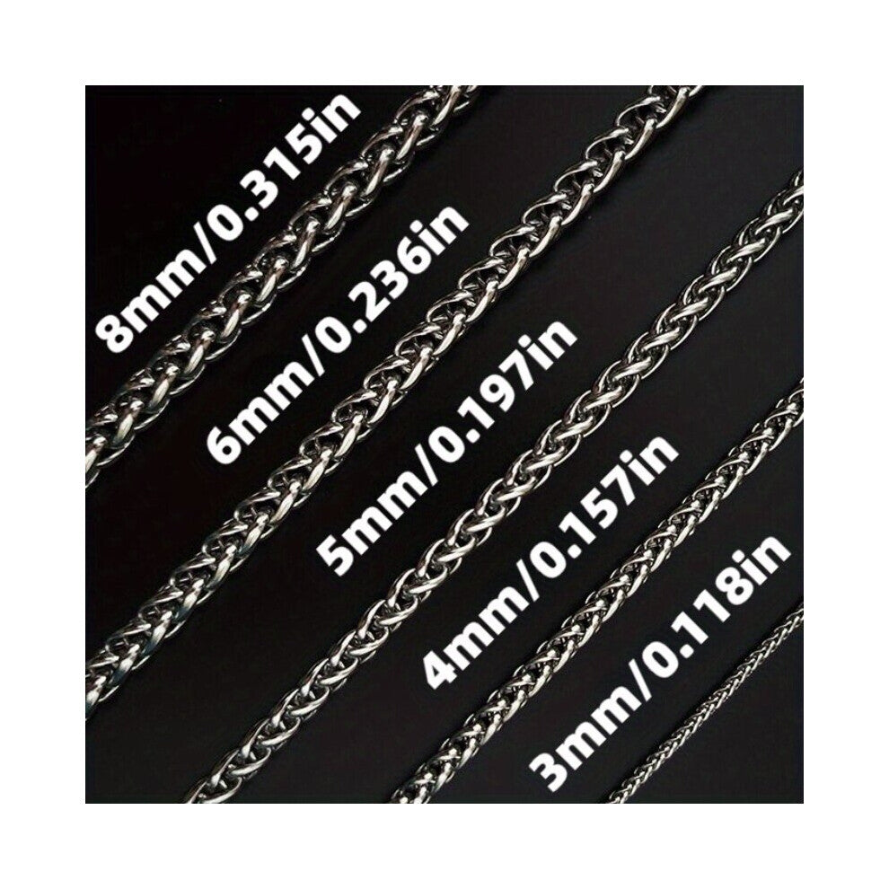 1 Pc Necklace For Men Stainless Steel Wheat Silver Chain Necklace 45 01 70 0cm Chain Necklace Men And Womens Accessories