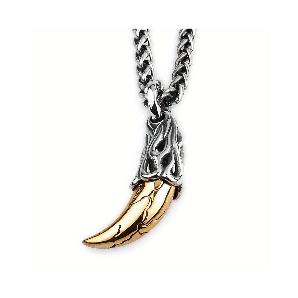1 Pc Pendant Necklace For Men Giant Wolf Fang Charm Pendant For Men Gothic Punk Biker Jewelry Necklace Street Casual Daily Men Jewelry Gift