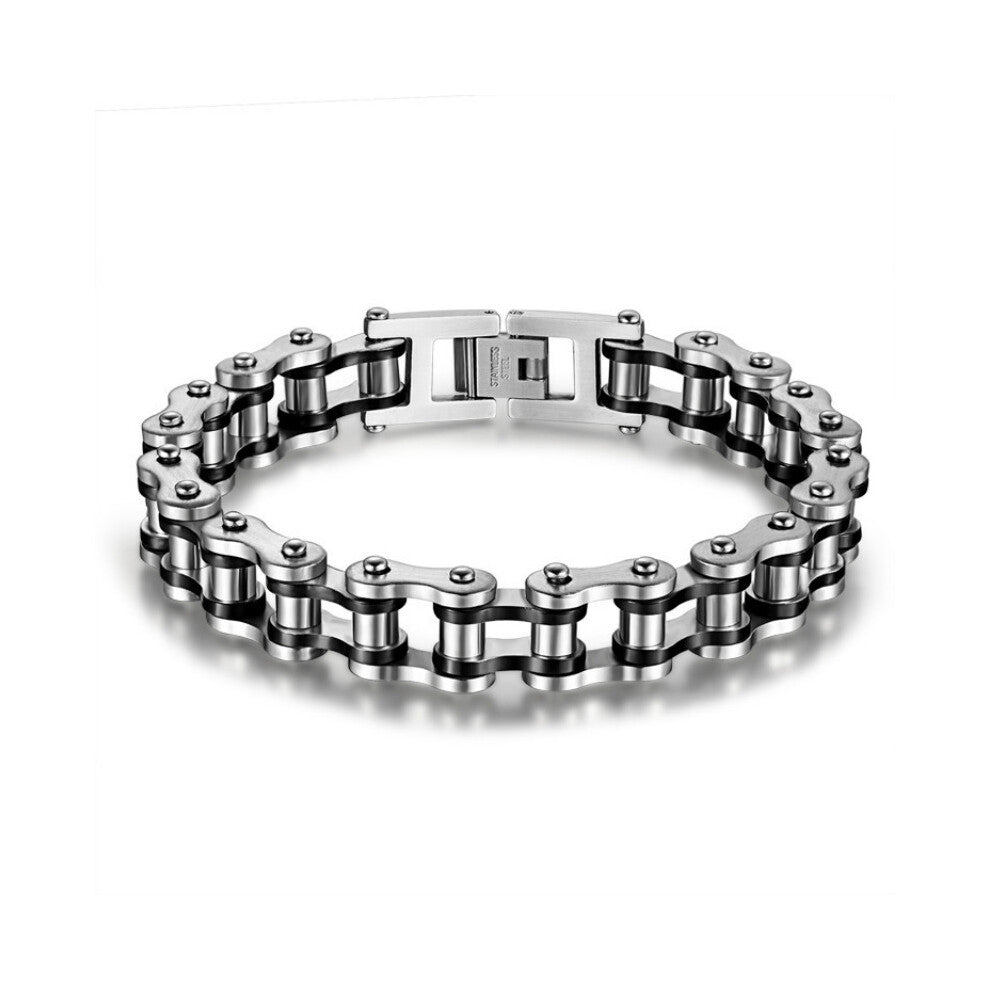 1pc Multicolor Stainless Steel Hip Hop Punk Style Biker Chain Braceletfor For Men Jewelry