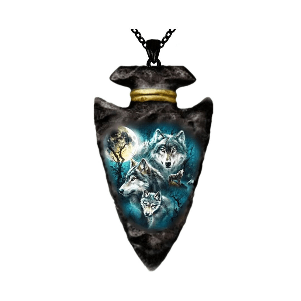 1 Pc Mens Necklace Gothic Animal Wolf Head Chain Triangle Pendant Geometric Triangle Sticker Accessories Mens Necklace Street Casual Daily Men Jewel