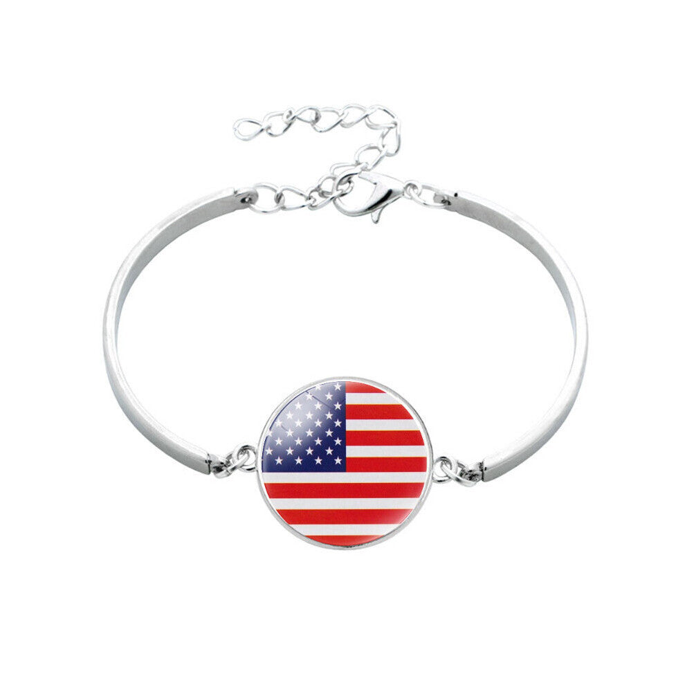 1pc Independence Flag Time Gemstone Alloy Bracelet Accessories