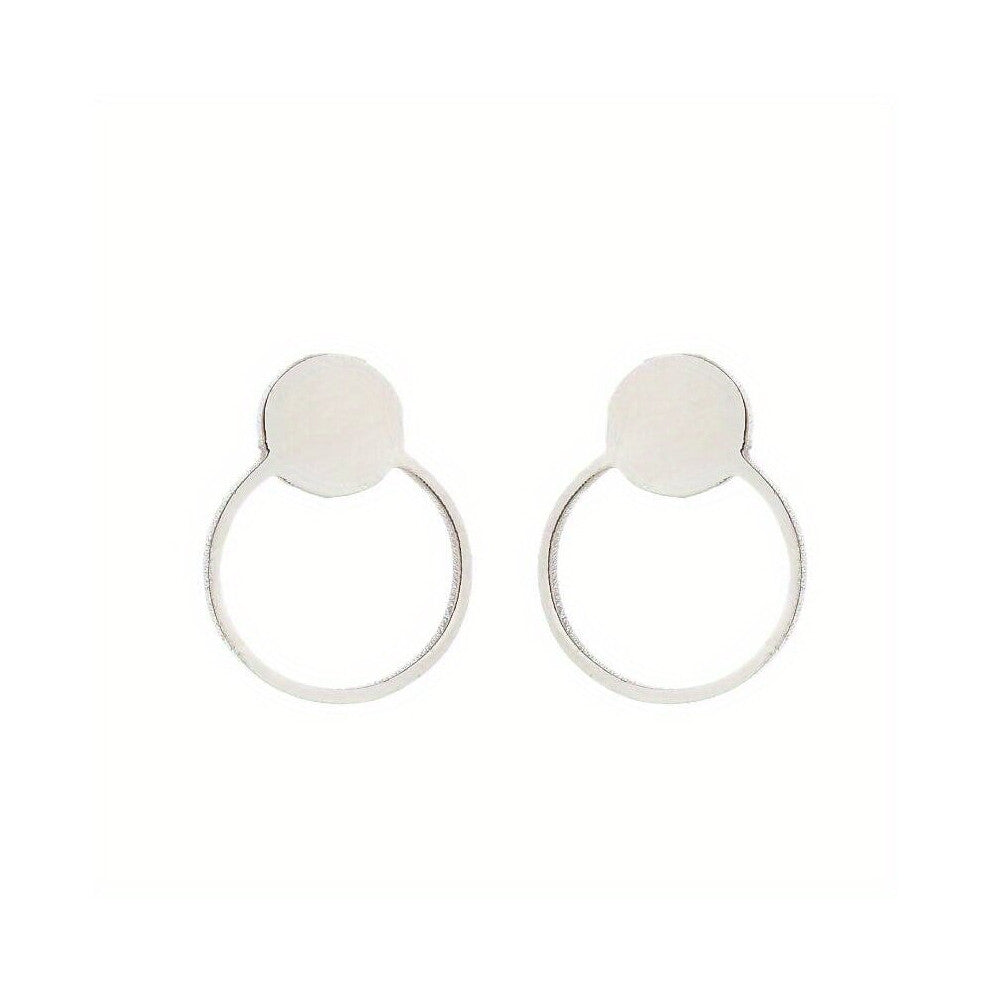 Stainless Steel Round Smooth Earrings Personality Accessories For Men