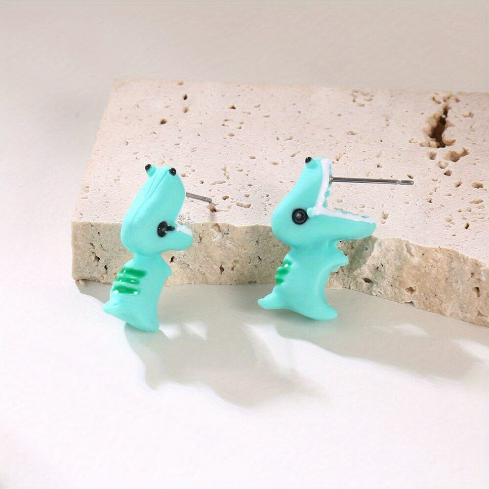 Small Animal Dinosaur Shark Shape Earrings Resin Earrings Casual Jewelry Casual Earrings Accessories Gift