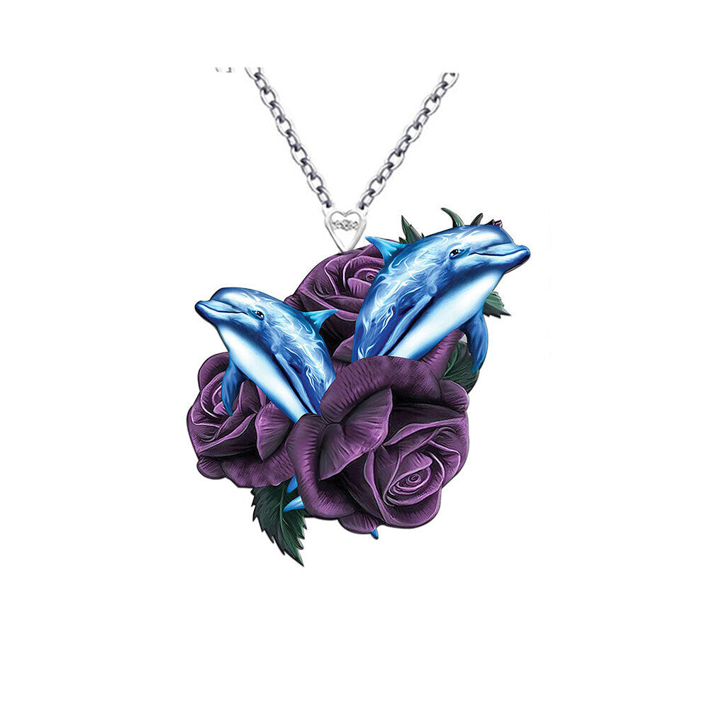 Mens Necklace Creative Acrylic Whale Pendant Necklace Decorative Accessories Holiday Gift