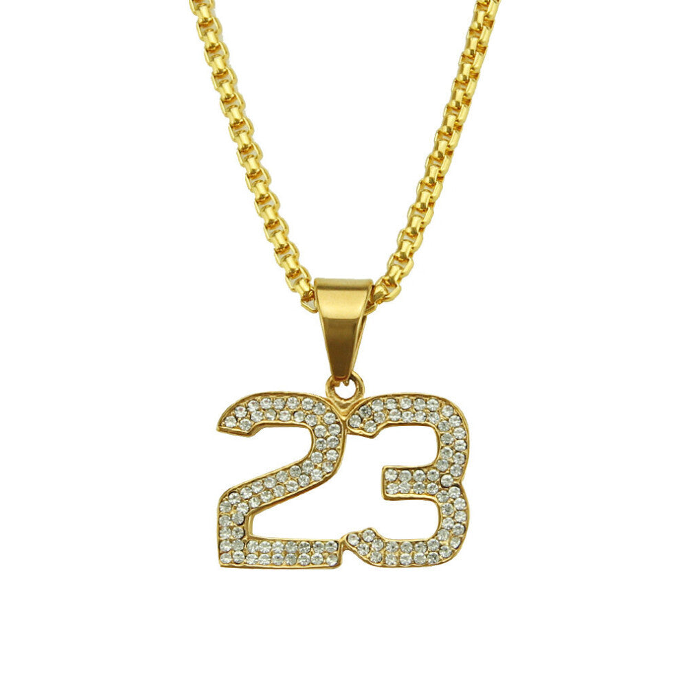 1pc Hip Hop Number 23 Pendant Necklace For Men And Women Gift Accessories