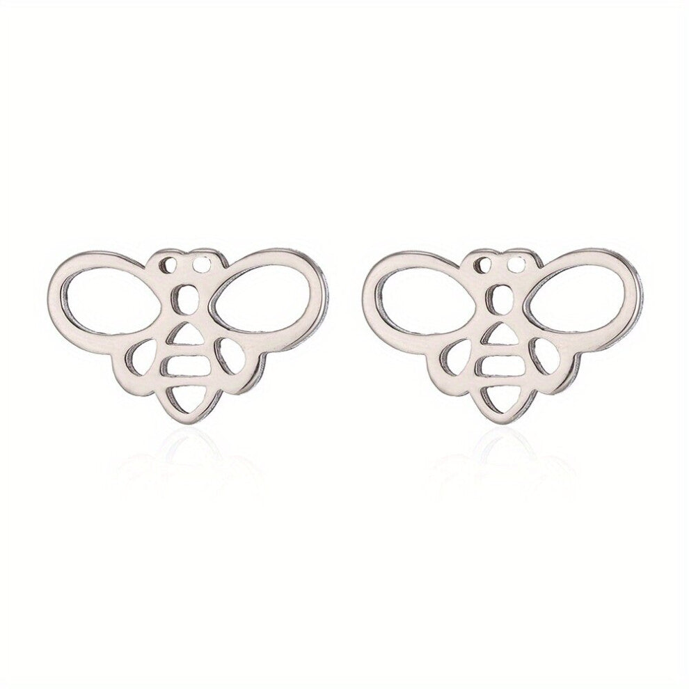 Stainless Steel Bee Stud Earrings Personality Temperament Everything Matching Ear Accessories