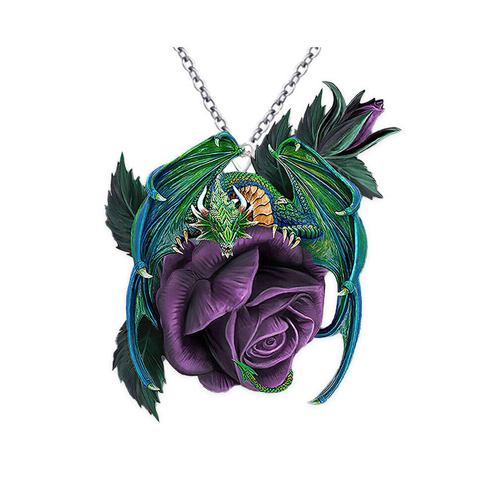 Mens Necklace Creative Acrylic Dragon Pendant Necklace Decorative Accessories Holiday Gift For Boy