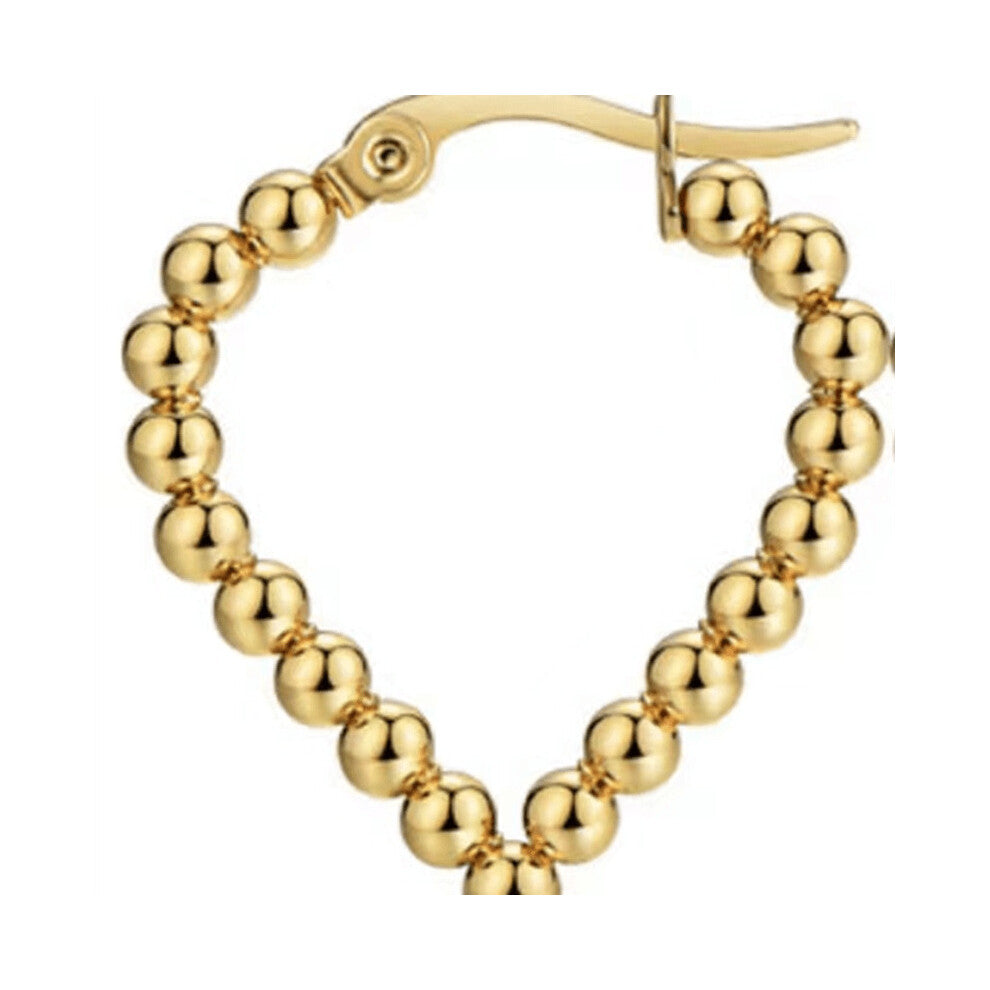 2pcs pair Stainless Steel Geometric Steel Ball Earrings Peach Heart Shaped Love Earrings For Men Creative Earrings Accessories