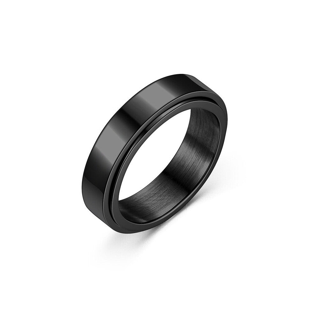 1pc 6mm 0 236in Stainless Steel Rotatable Ring Couple Jewelry Accessories Men Women Gift