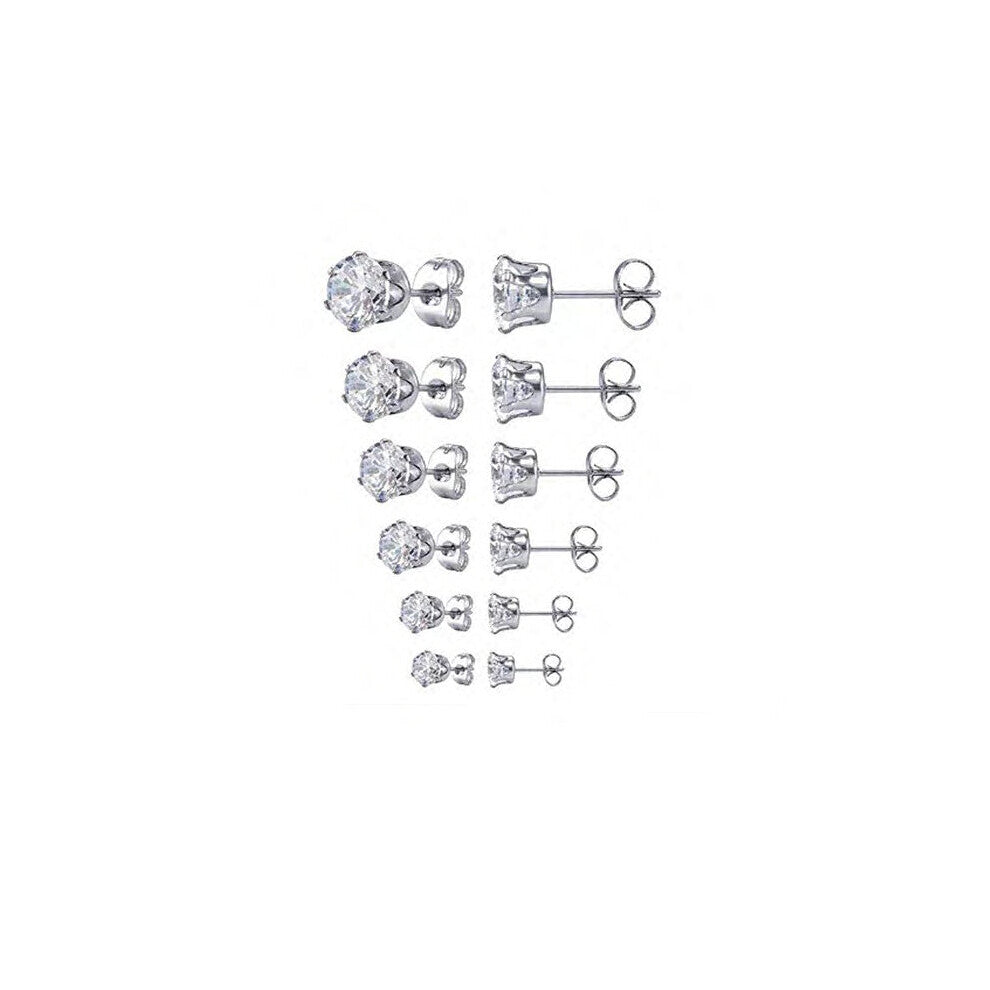 1 Pair Stud Earrings Set For Men Crystal Jewelry Ear Studs Accessories