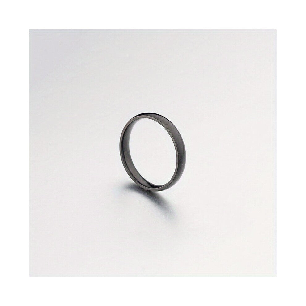 1pc 4MM Wide Glossy Inner And Outer Arc Stainless Steel Ring Jewelry For Men And Women