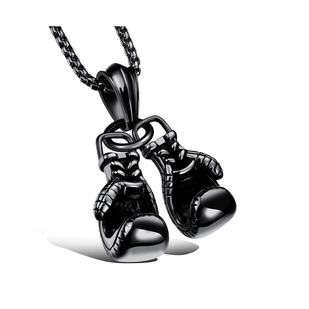 Men Boxing Pendant Necklace Vintage Punk Style Hip Hop Boxing Gloves Pendant Necklace