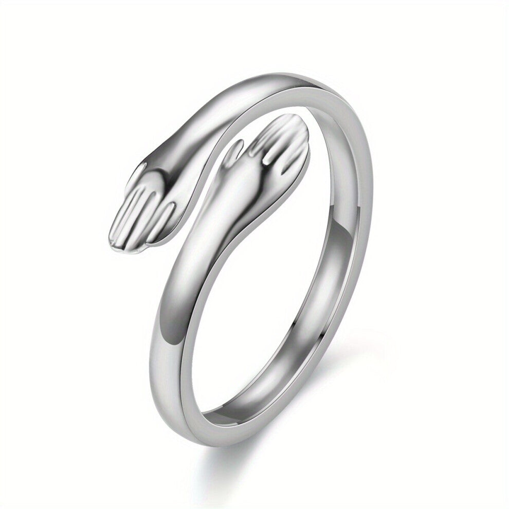 Creative Stainless Steel Hug Ring Decorative Accessories For Holiday Birthday Party Mens Accessories