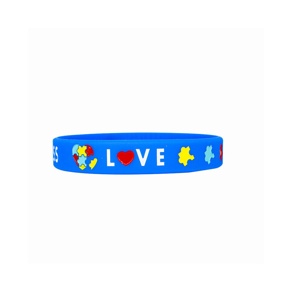 1pc Creative Autism Awareness Silicone Bracelet Couple Decorative Accessories For Holiday Party Gift Men Accessories Jewelry