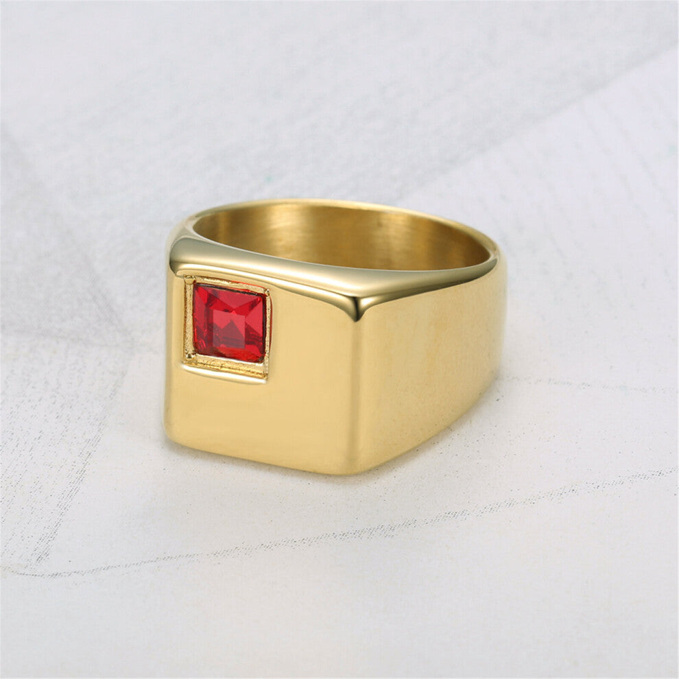 Delicate Square Zircon Stainless Steel Glossy Ring