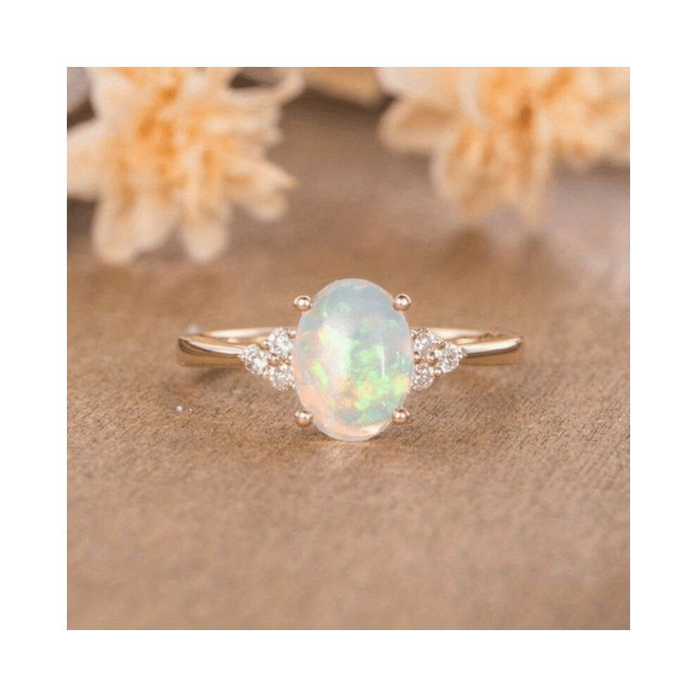 Delicate Opal Golden Ring For Men And Women Ring Jewelry Gift For Women Casual Jewelry Rings Accessories Gift