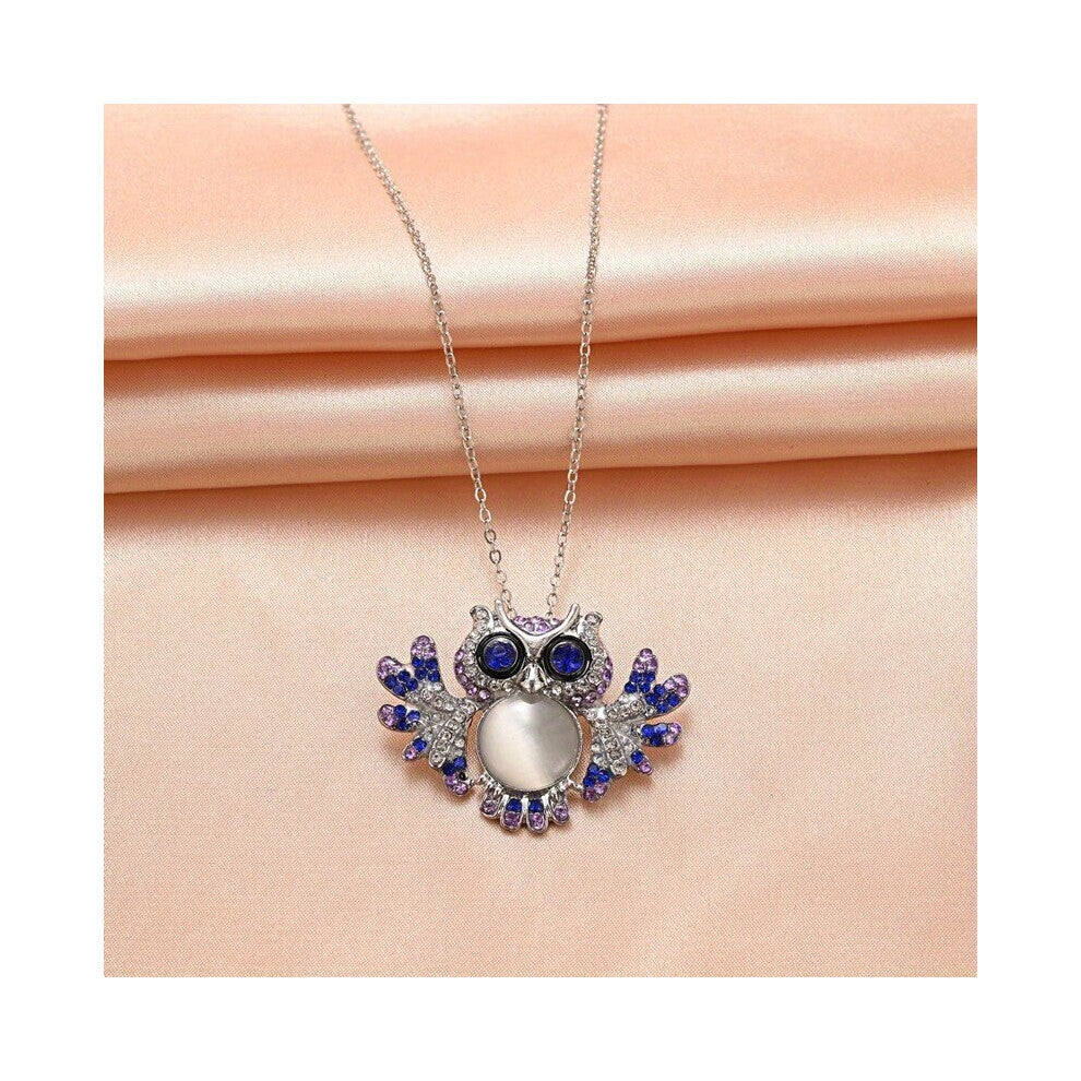 1pc Creative Wedding Engagement Anniversary Gift Owl Pendant Necklace Decorative Cuban Chain Accessories For Holiday Party Gift Men Accessories