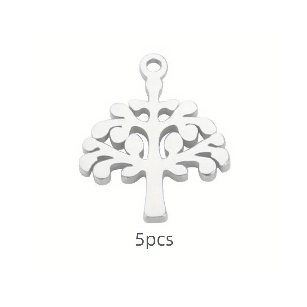5pcs Tree Of Life Pendant For Necklace Charming Stainless Steel Jewelry Making Bracelet Accessories For Men