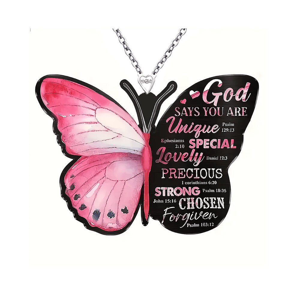 Creative Mens Butterfly Acrylic Pendant Necklace With Pink And For Jewelry Gift Decorative Accessories Holiday Party Gift