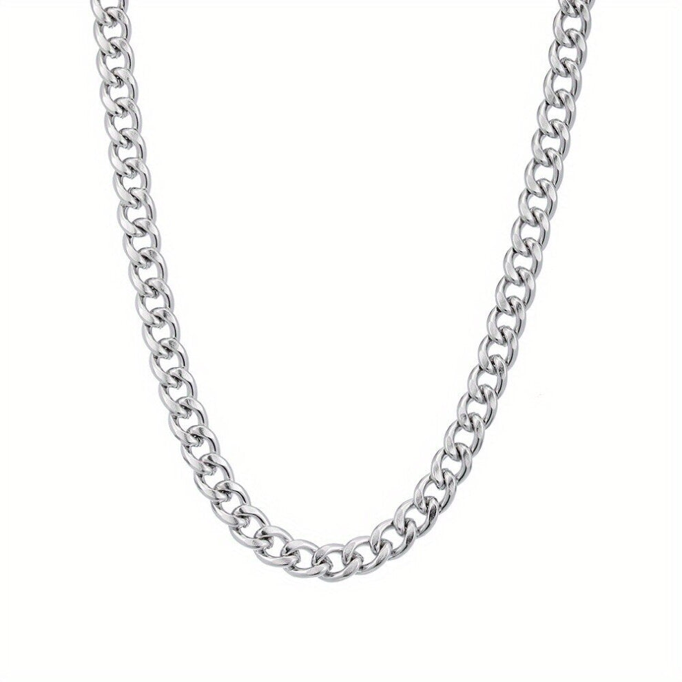 1pc Classic Silver Chain Necklace Jewelry Accessories For Men Women