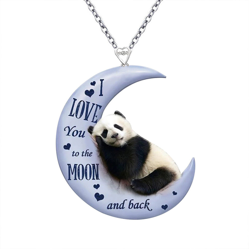 Mens Necklace Creative Acrylic Cartoon Panda Pendant Necklace Decorative Accessories Holiday Gift