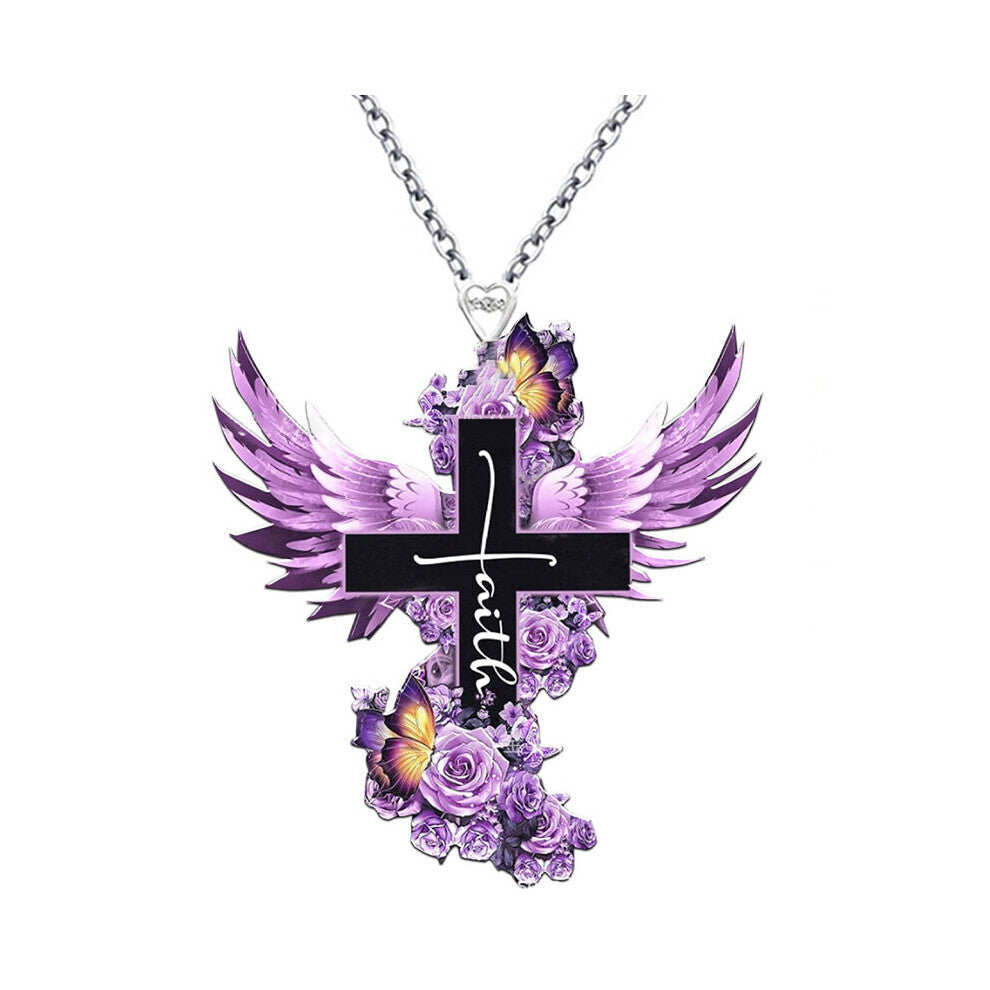 Mens Necklace Creative Acrylic Cross Pendant Necklace Decorative Accessories Holiday Gift