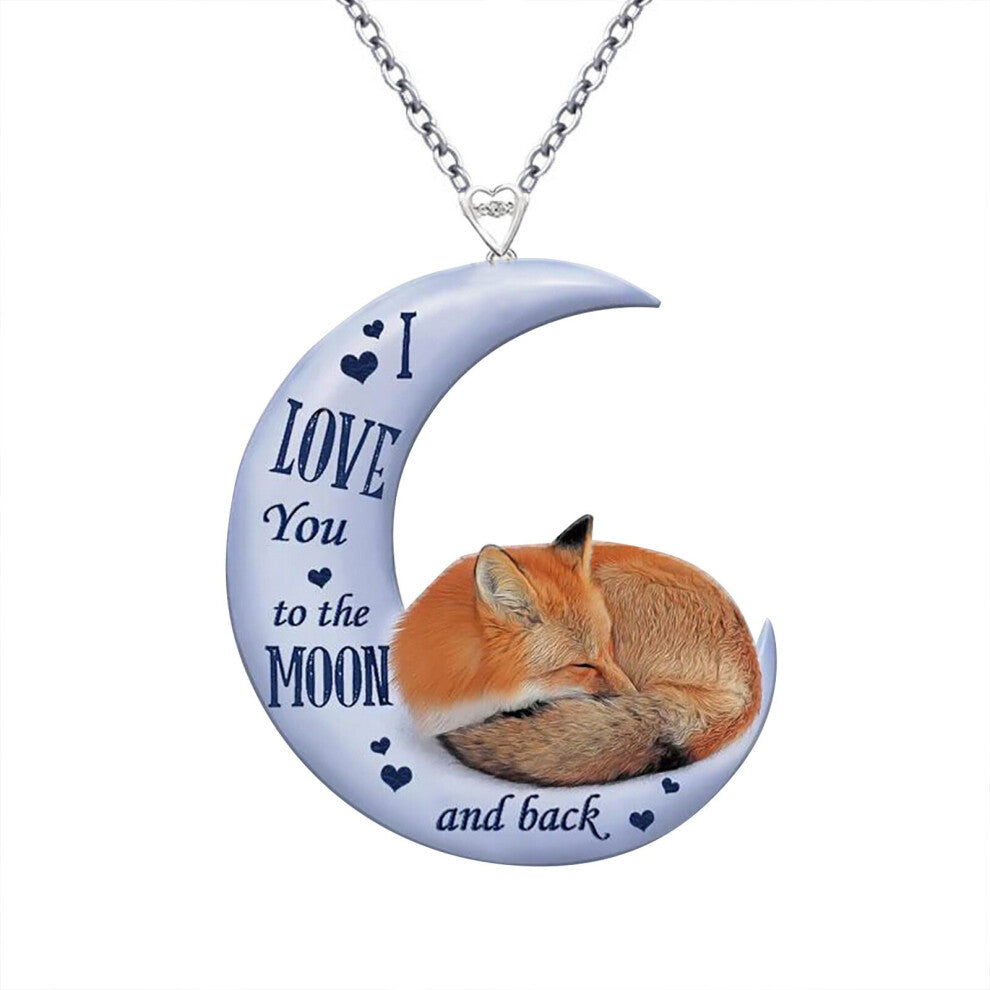 Mens Necklace Creative Acrylic Cartoon Fox Pendant Necklace Decorative Accessories Holiday Gift
